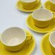 Service 10 tasses jaune Boch Belgique vintage