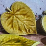 Four ceramic leaf cups from Les potiers d’Accolay