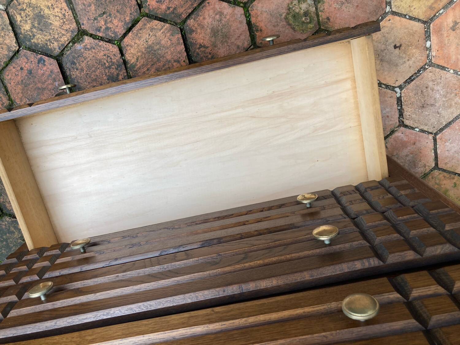 Vintage chest of drawers with splayed legs