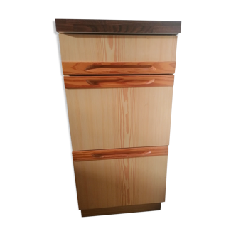 Wooden stocking furniture with 3 drawers