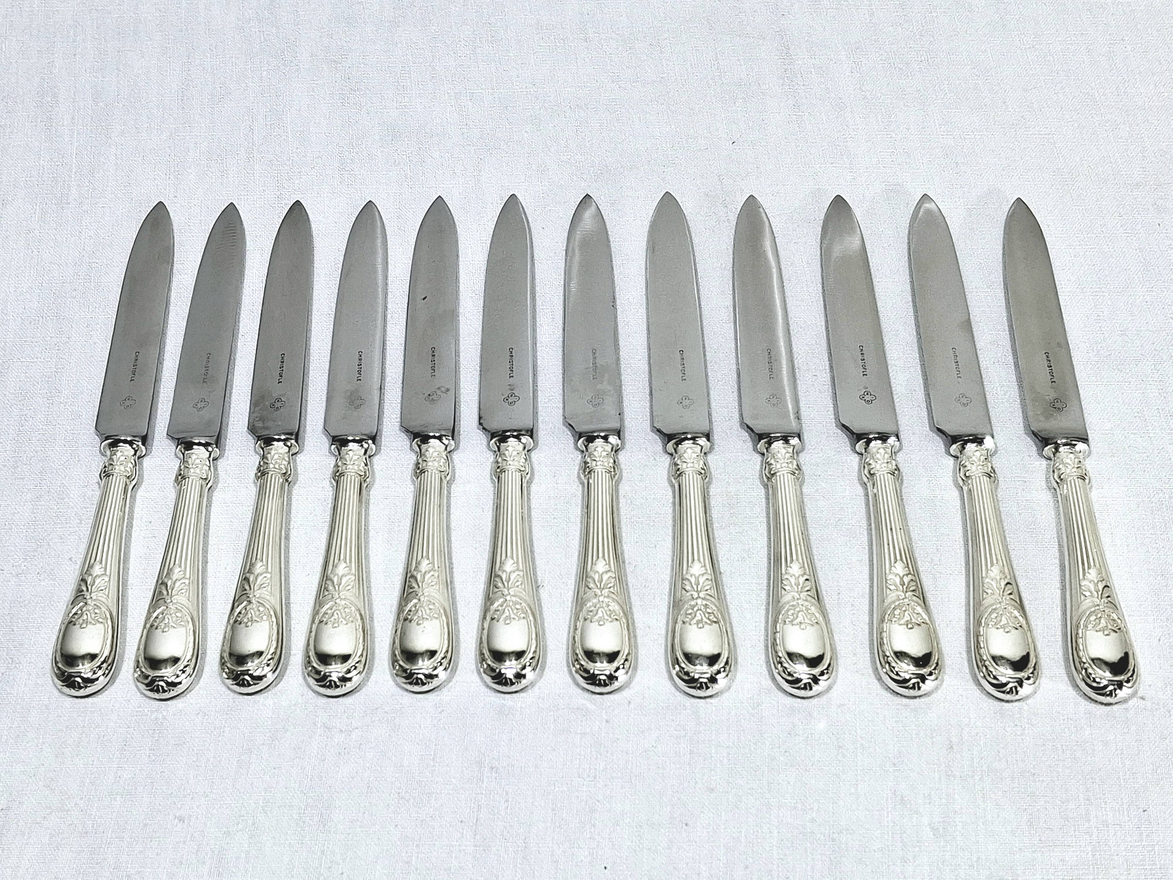 Christofle Cutlery Set - Trianon Model - 155 Pieces, Silver-Plated Metal