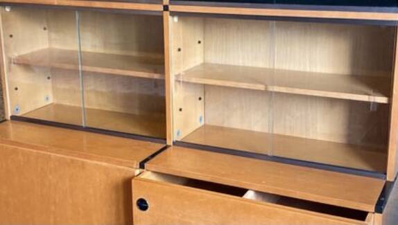 Vintage Scandinavian teak bookcase, vintage teak wardrobe