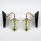 Set of 2 brass and glass wall lamps, 1950s