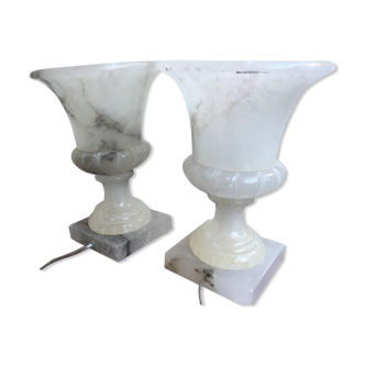 Pair of lamps medicis in alabaster