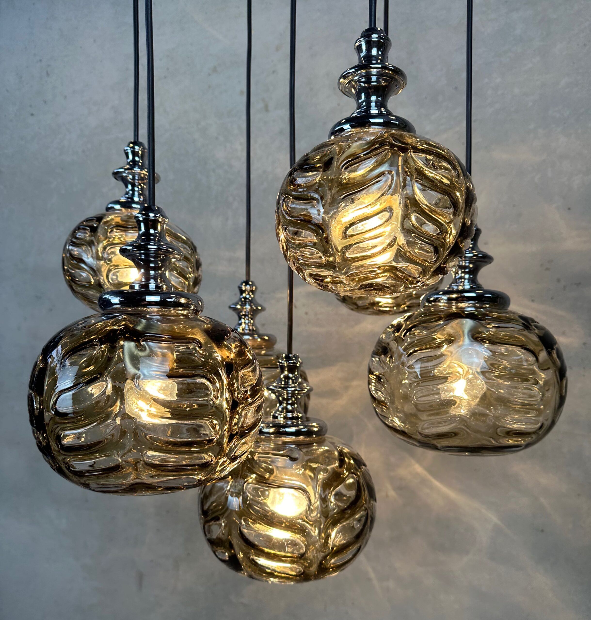 Vintage cascade pendant lamp – Oberglas Austria