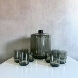 Punch bowl set with 12 glasses, "Lauritzer Glas", 50's
