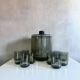 Punch bowl set with 12 glasses, "Lauritzer Glas", 50's