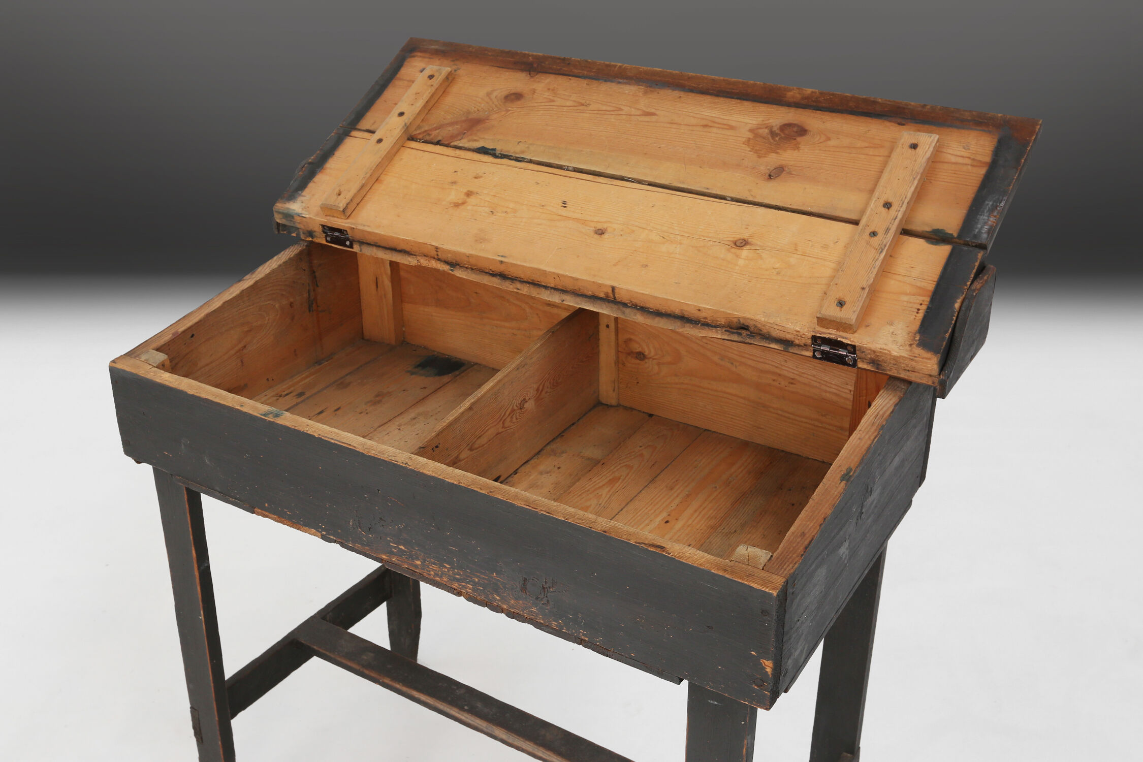 19th century Swedish desk in original black paint
