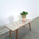 Table d'appoint en formica Opal avec pieds en bois, table à plantes