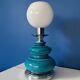 Vintage turquoise blue crackled glazed ceramic lamp – base ch