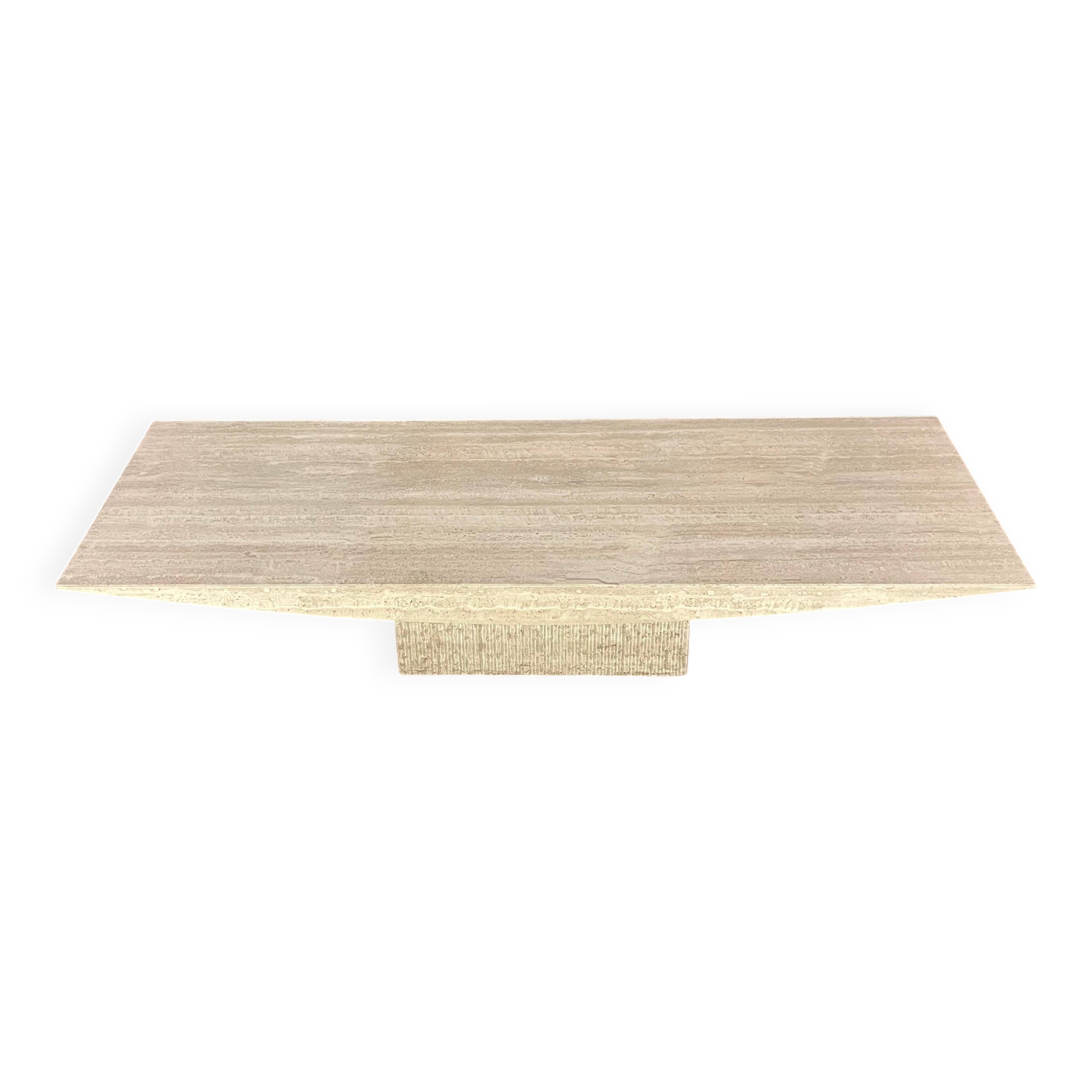 Large rectangular travertine coffee table by Claude Berraldacci, 1990s.