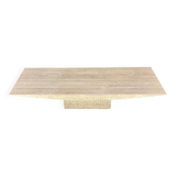 Grande table basse rectangle en travertin de Claude Berraldacci, Années 90.