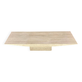 Large rectangular travertine coffee table by Claude Berraldacci, 1990s.