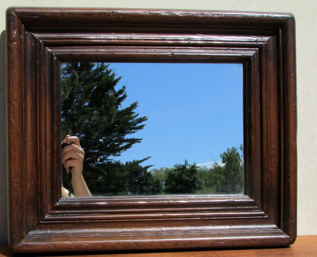 Small mirror in resin, imitation wood