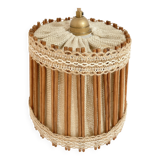 Vintage fabric and wood pendant light