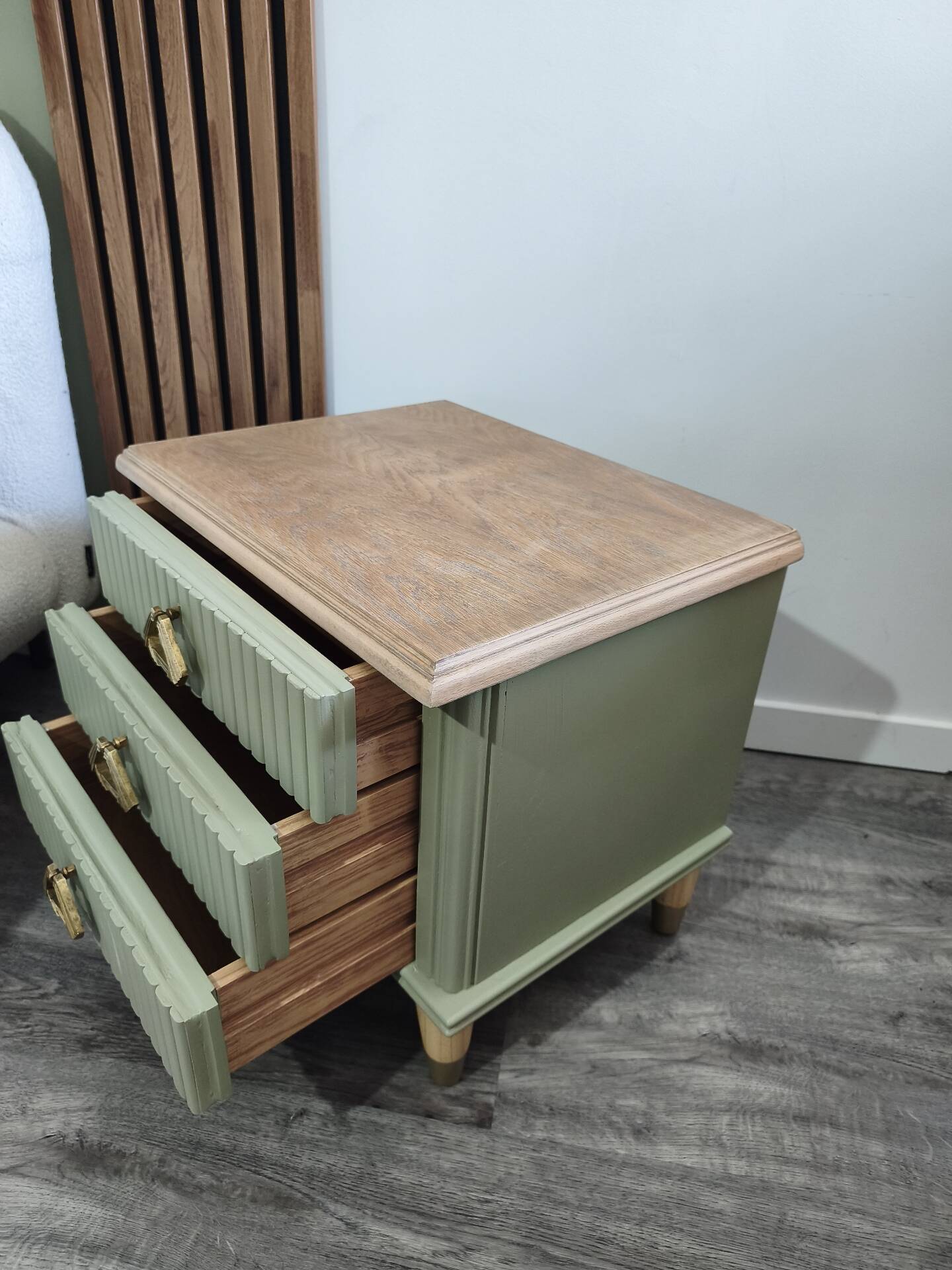 Sage green side table/nightstand
