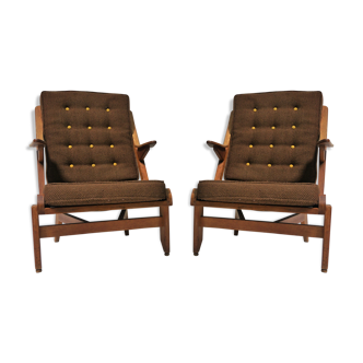 Paire de fauteuils Guillerme et Chambron