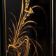Chinese export black lacquer and mother-of-pearl folding screen, mid-20th century