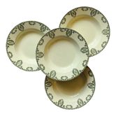 Set of 4 hollow plates iron earth U and C Sarreguemines model Arcole