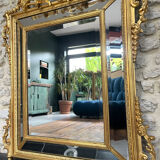Antique mirror with closed frames, 123/100cm, gilded with gold leaf, mercury.