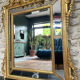 Antique mirror with closed frames, 123/100cm, gilded with gold leaf, mercury.