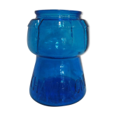 Seau a champagne vintage en verre bleu