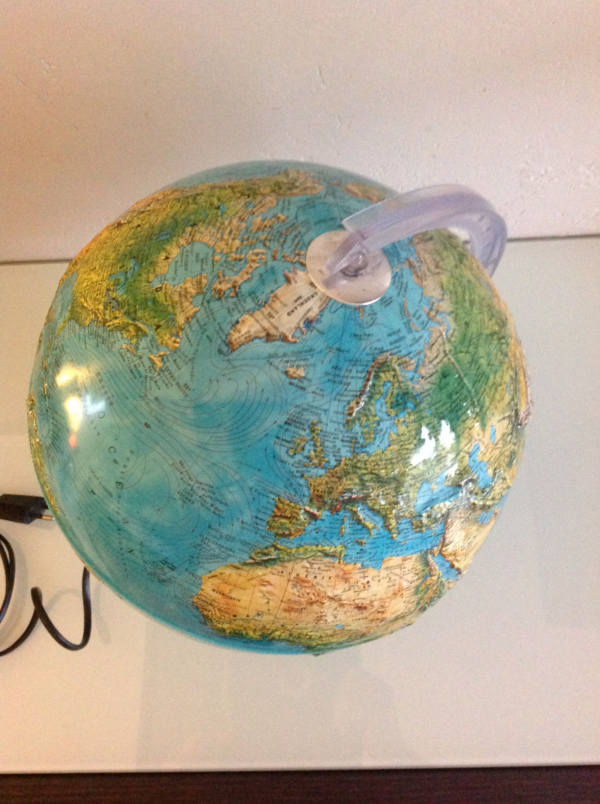 Globe in bright relief Rico Italy vintage 60s-70s