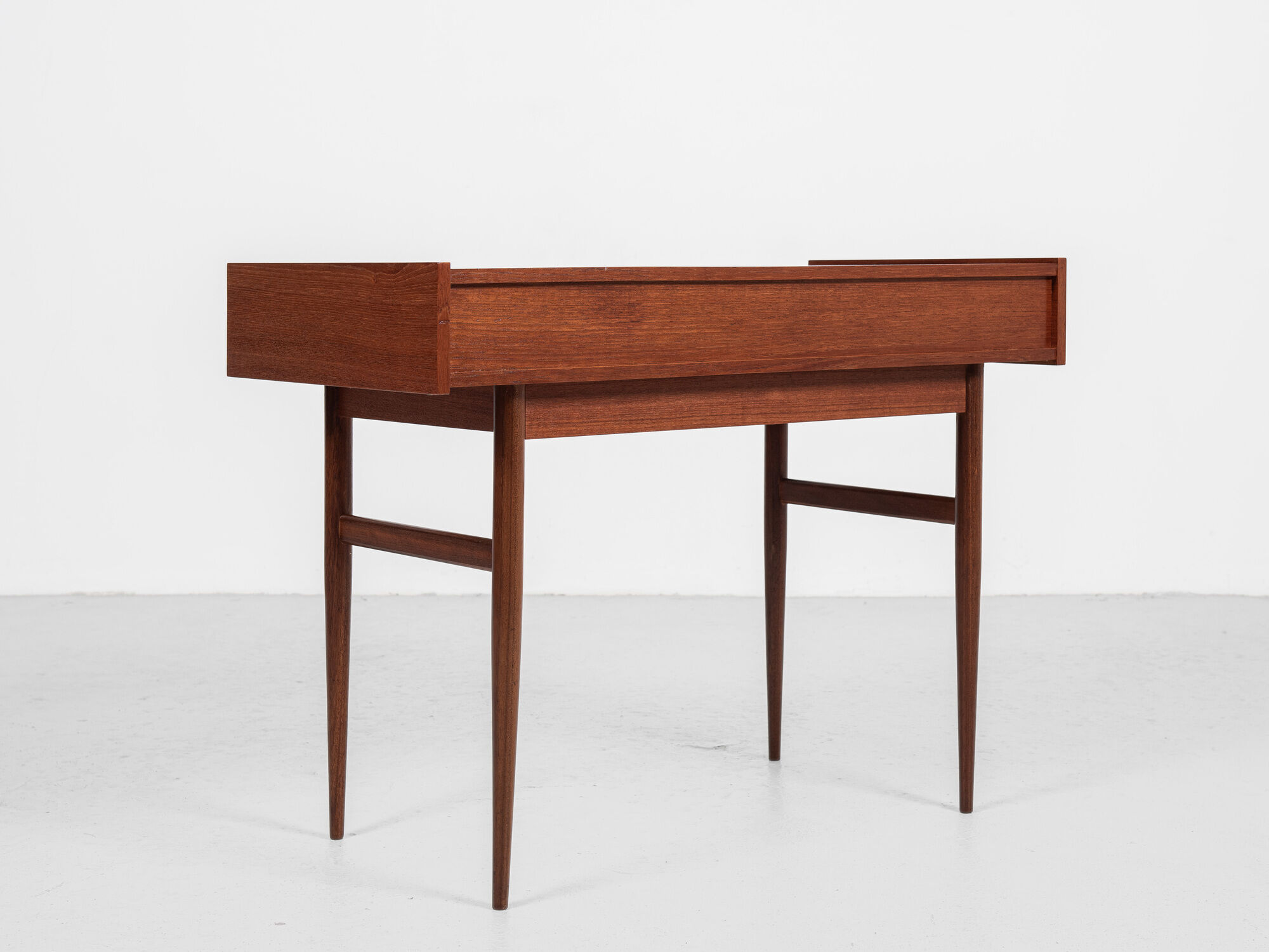 Midcentury danish compact desk with 2 drawers in teak 1960s