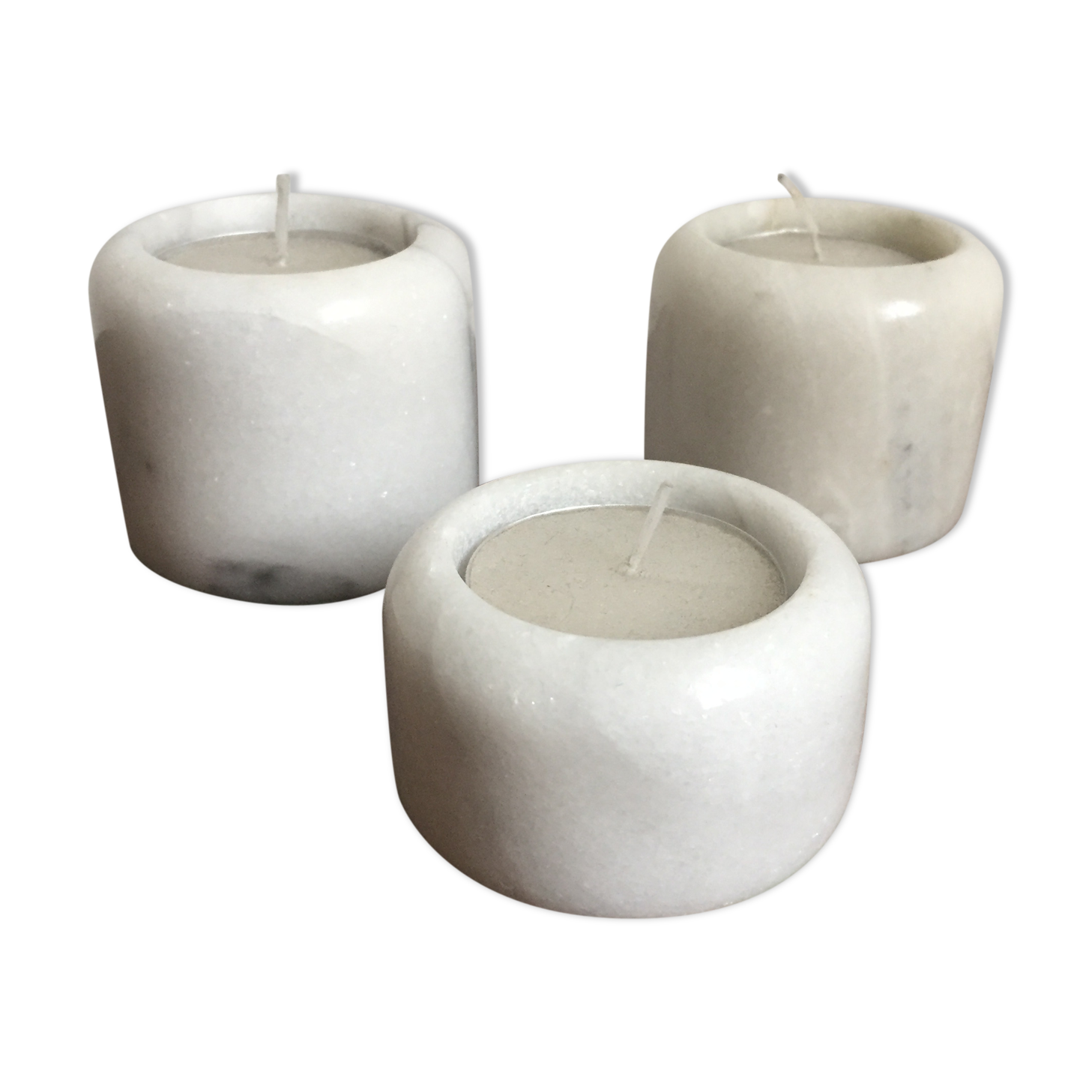 Set of three tealights marble, 1970