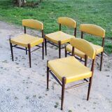 Set of 4 Scandinavian rosewood chairs from the 50s