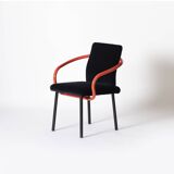 Ettore Sottsass Memphis Mandarin Chair for Knoll reupholstered in cotton velvet