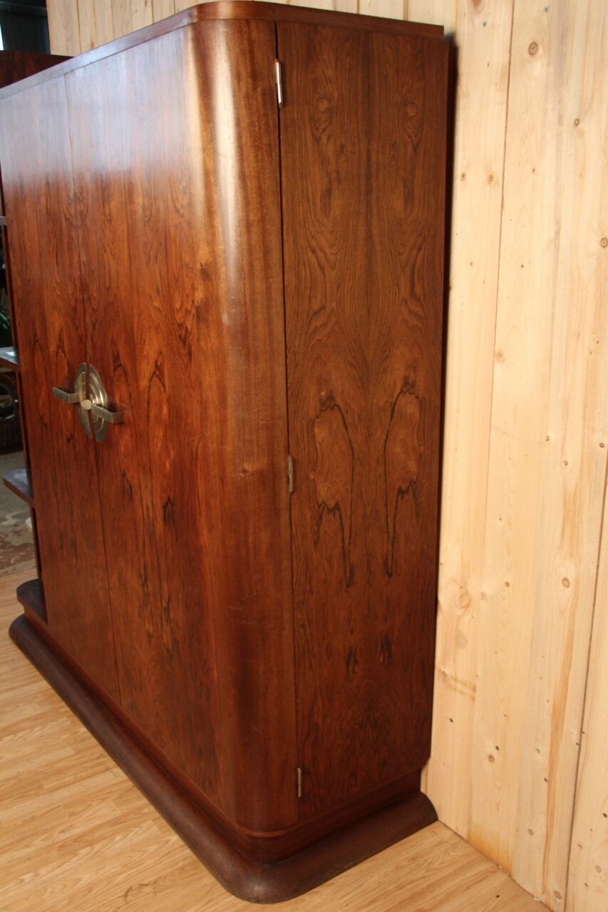 Asymmetrical art deco rosewood veneer cabinet