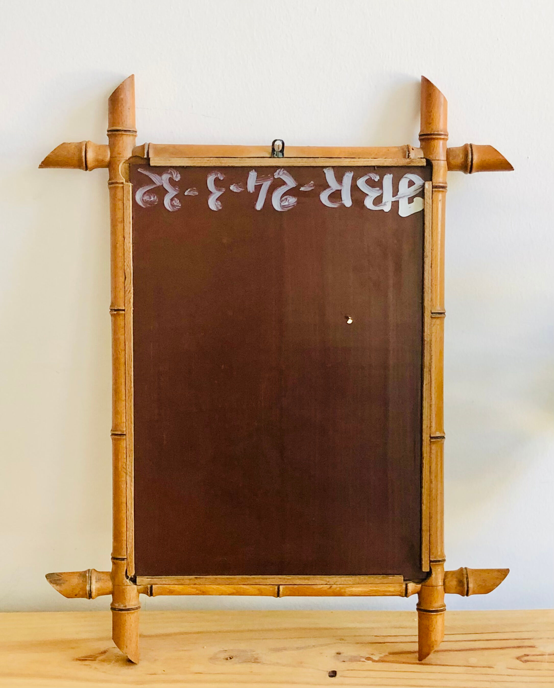 Wall mirror in faux bamboo wood 60x48cm