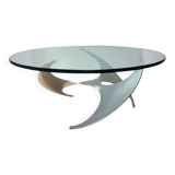 Coffee Table in Aluminum and Glass by Knut Hesterberg for Ronald Schmitt, Germany, 1960s