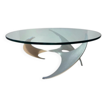 Coffee Table in Aluminum and Glass by Knut Hesterberg for Ronald Schmitt, Germany, 1960s