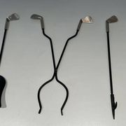 Fire Necessary Golf Model in Black Lacquered Metal and Chrome Golf Clubs