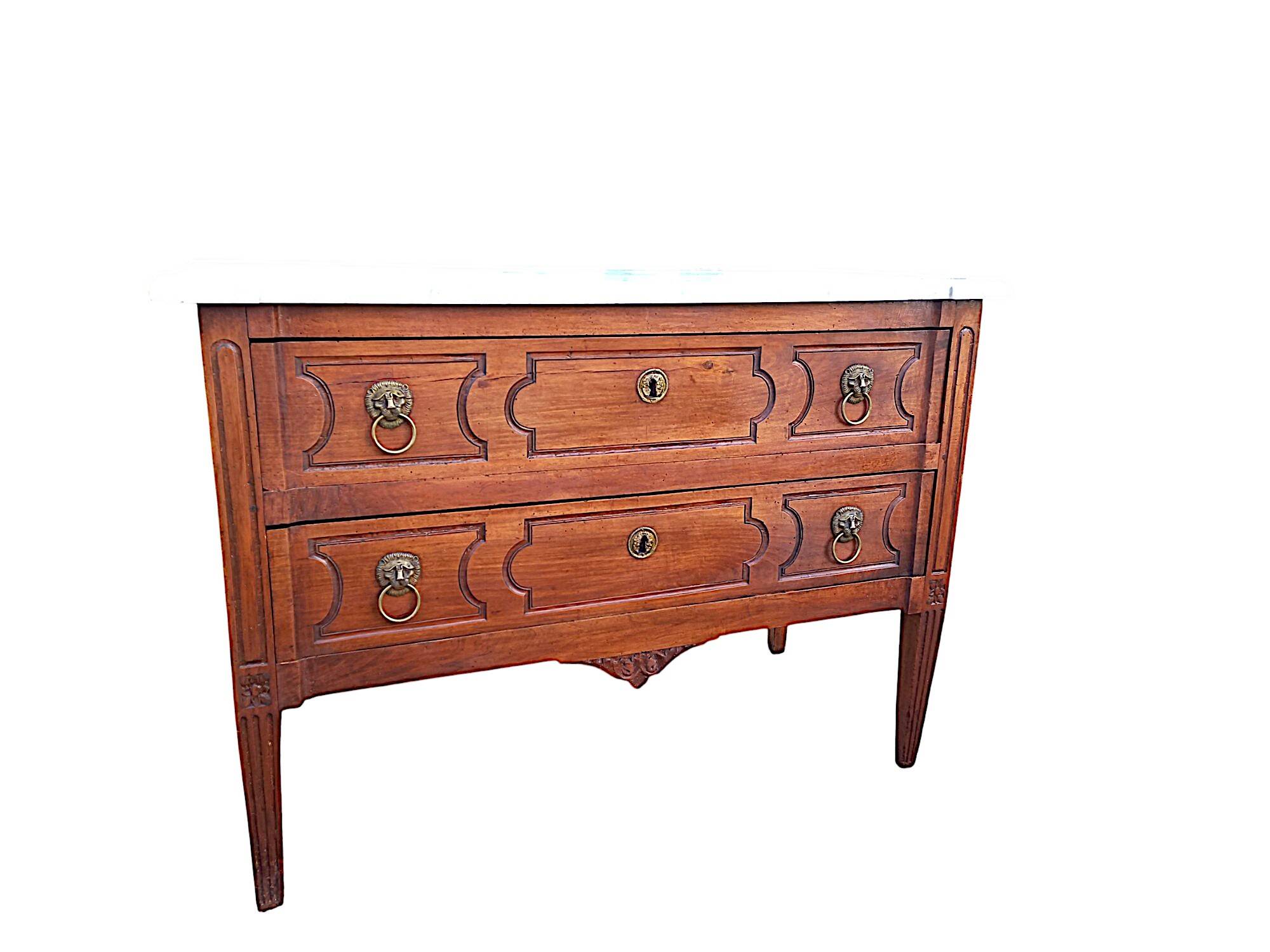 Commode sauteuse Louis XVI en bois fruitier