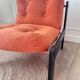 Fauteuil velours orange années 80