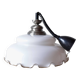 Large vintage pendant light in Massive white opaline - up and down system