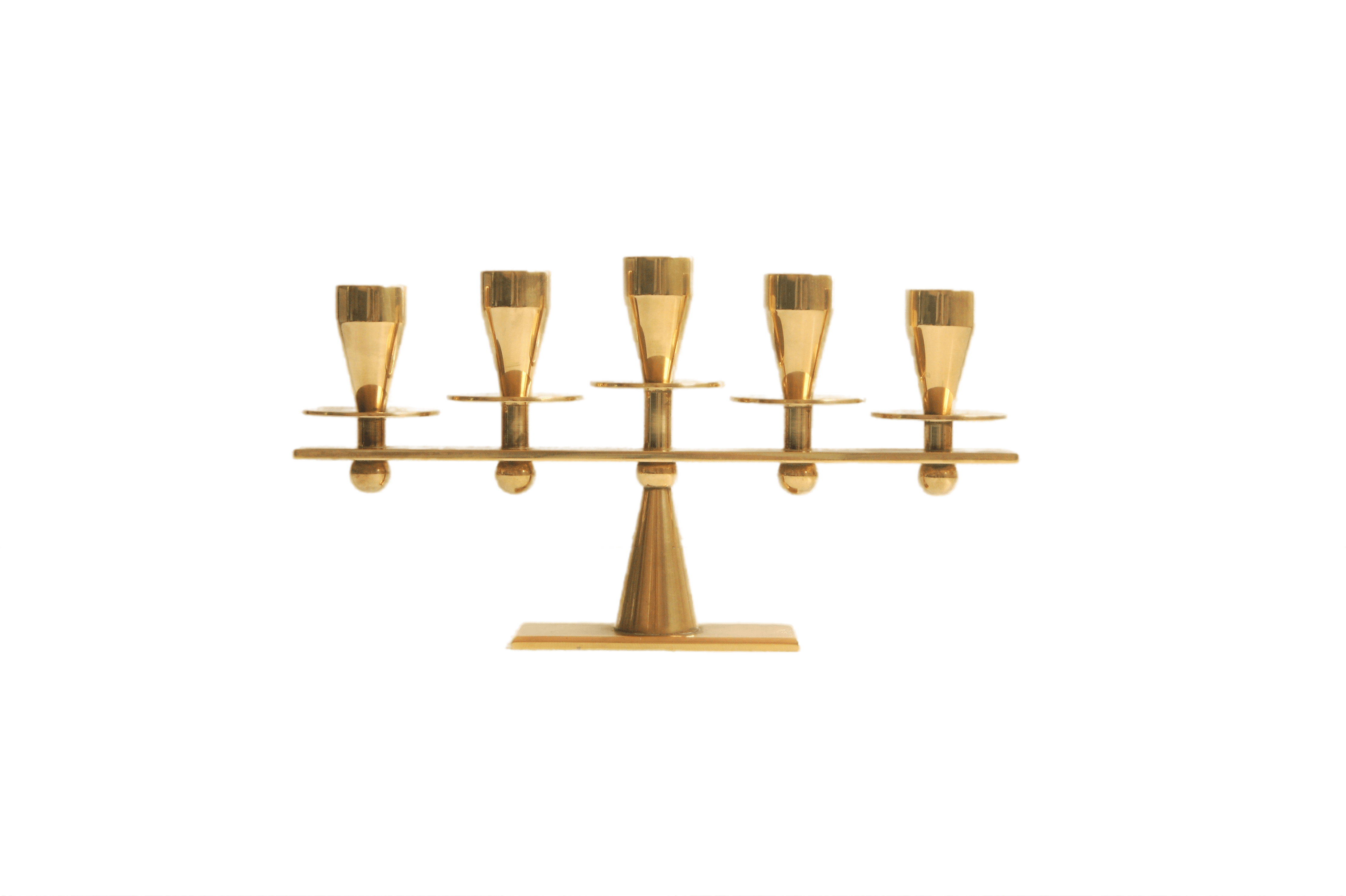 Rare mid-century modern brass candle hold from KARA Denmark 1960s.