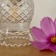 Baladeuse tulipe vintage en verre ciselé