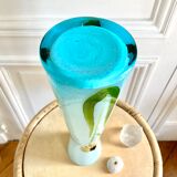 Vase opalin soliflore décor fleurs