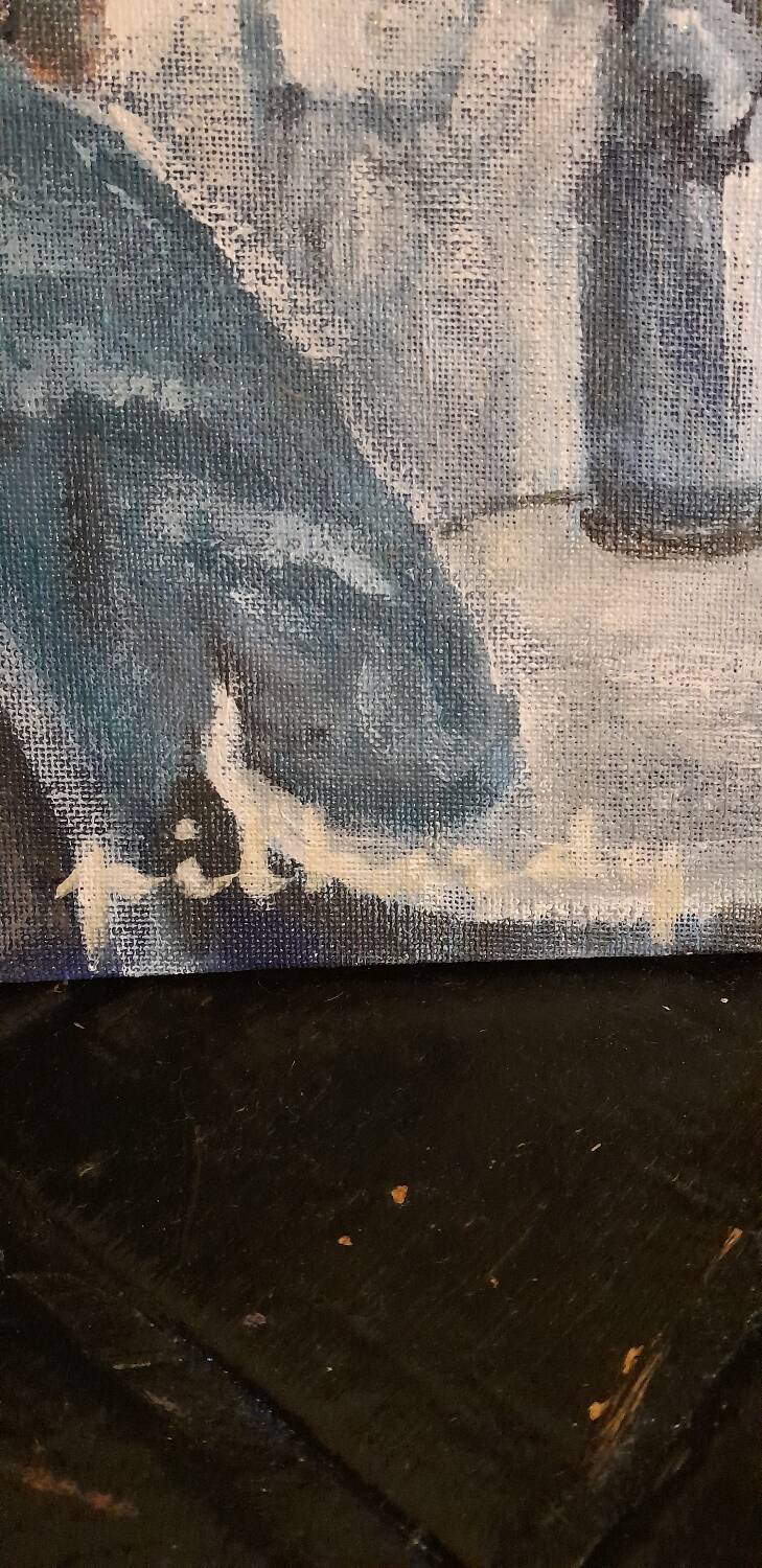 Oil painting with figures