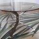 Round coffee table in smoked glass and chrome