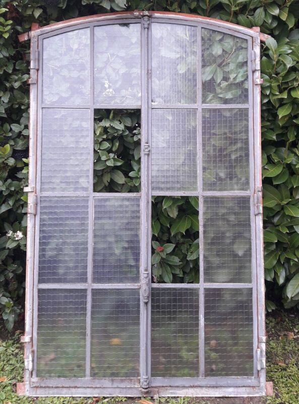 Window L107xH174 industrial curved metal glass roof frame reinforced glass