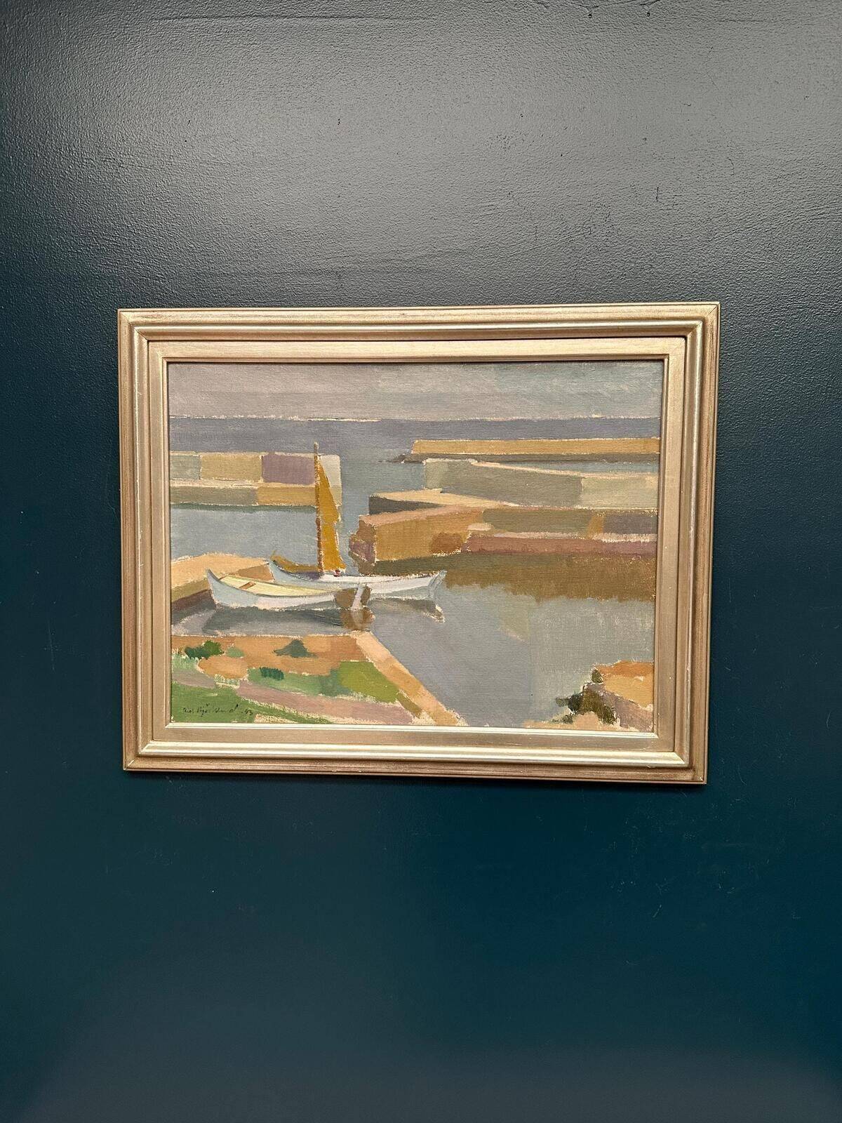 Huile sur toile suédoise – par Richard Björklund – Voilier