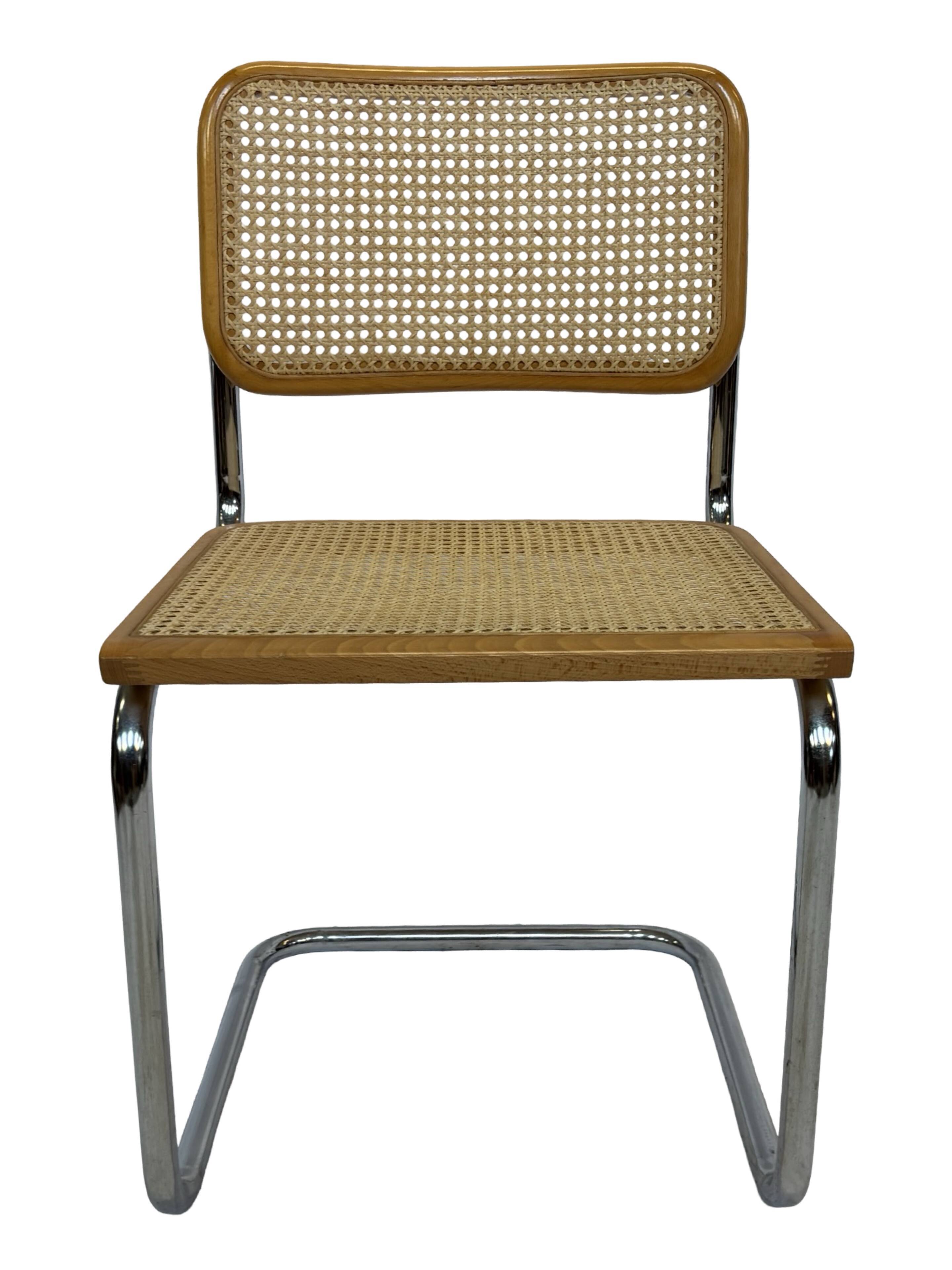 Set of 4 chairs Cesca B32 designed by Marcel Breuer design made in Italy