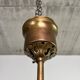 Art Nouveau chandelier with three arms and opalescent iridescent glass.