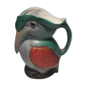 Ancient zoomorphic pitcher in porcelain toucan shape