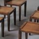 Set of 6 handcrafted oak chairs, France, circa 1970.